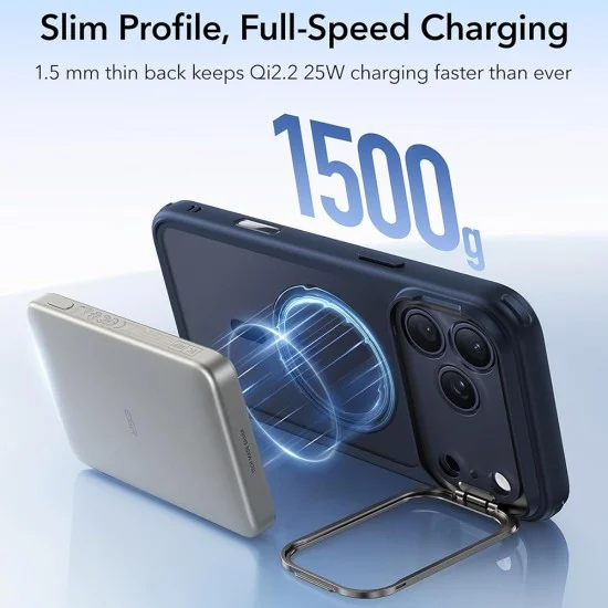 Калъф ESR Classic Hybrid HaloLock Kickstand - iPhone 18 Pro / iPhone 17 Pro - Матово син