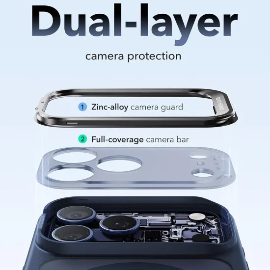 Калъф ESR Classic Hybrid HaloLock Kickstand - iPhone 18 Pro / iPhone 17 Pro - Матово син