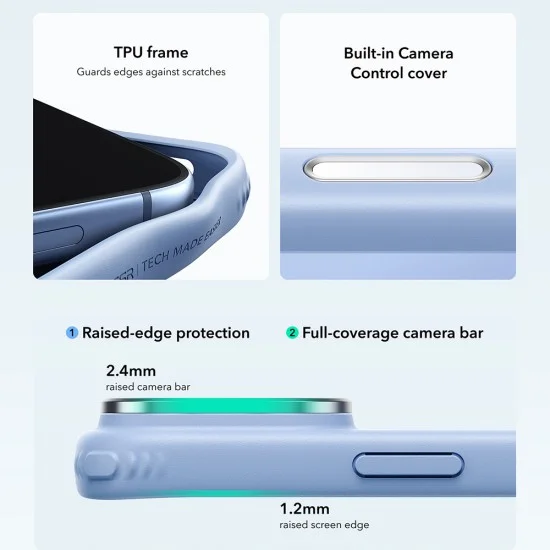 Калъф ESR Classic Hybrid HaloLock Kickstand - iPhone 18 Pro / iPhone 17 Pro - Матово светло син
