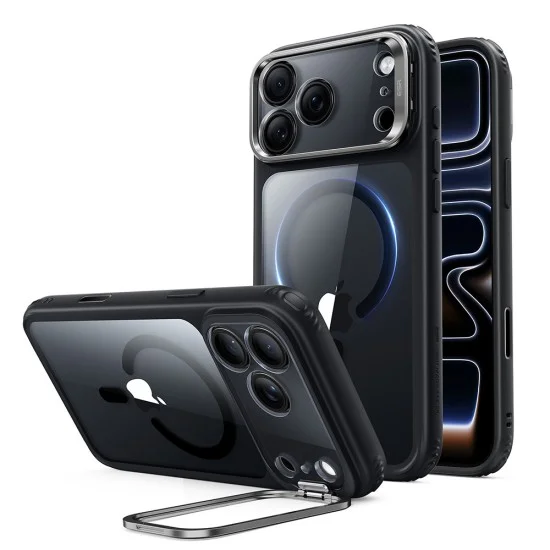 Калъф ESR Classic Hybrid HaloLock Kickstand - iPhone 18 Pro / iPhone 17 Pro - Прозрачно черен