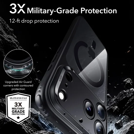 Калъф ESR Classic Hybrid HaloLock - iPhone 18 Pro Max / iPhone 17 Pro Max - Прозрачно черен