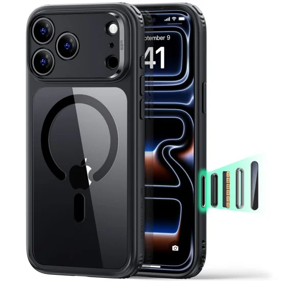 Калъф ESR Classic Hybrid HaloLock - iPhone 18 Pro / iPhone 17 Pro - Прозрачно черен
