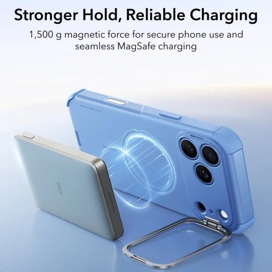 Калъф ESR Cyber Armor Kickstand - iPhone 18 Pro Max / iPhone 17 Pro Max - Светло син
