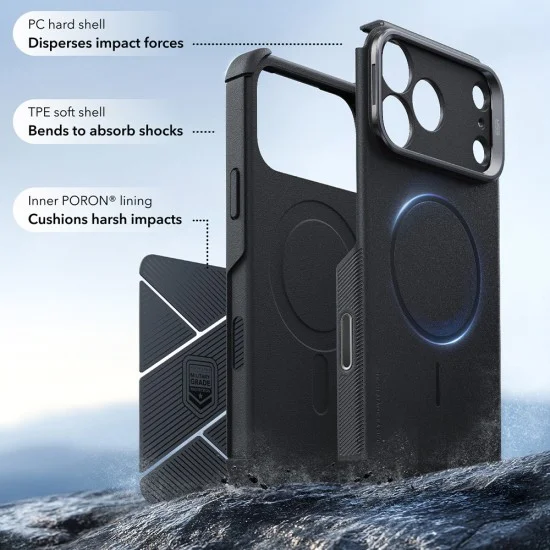 Калъф ESR Cyber Armor Kickstand - iPhone 18 Pro / iPhone 17 Pro - Черен