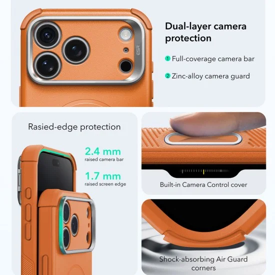Калъф ESR Cyber Armor Kickstand - iPhone 18 Pro / iPhone 17 Pro - Оранжев