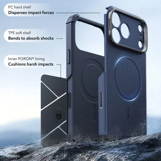 Калъф ESR Cyber Armor Kickstand - iPhone 18 Pro / iPhone 17 Pro - Син
