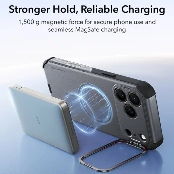Калъф ESR Cyber Armor Kickstand - iPhone 18 Pro / iPhone 17 Pro - Сив