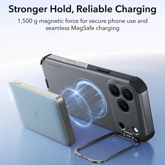 Калъф ESR Cyber Armor Kickstand - iPhone 18 Pro / iPhone 17 Pro - Сив