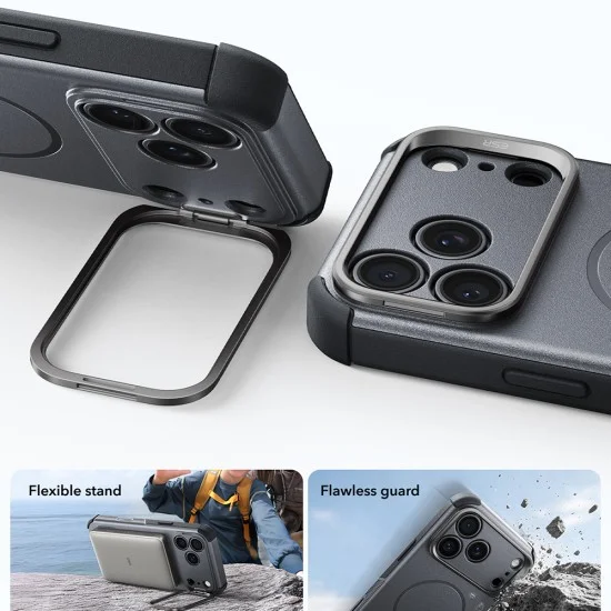 Калъф ESR Cyber Armor Kickstand - iPhone 18 Pro / iPhone 17 Pro - Сив