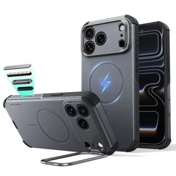 Калъф ESR Cyber Armor Kickstand - iPhone 18 Pro / iPhone 17 Pro - Сив