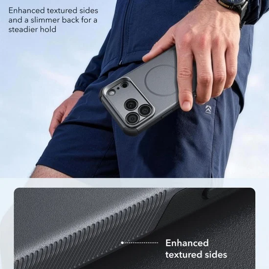 Калъф ESR Cyber Armor Kickstand - iPhone 18 Pro / iPhone 17 Pro - Сив