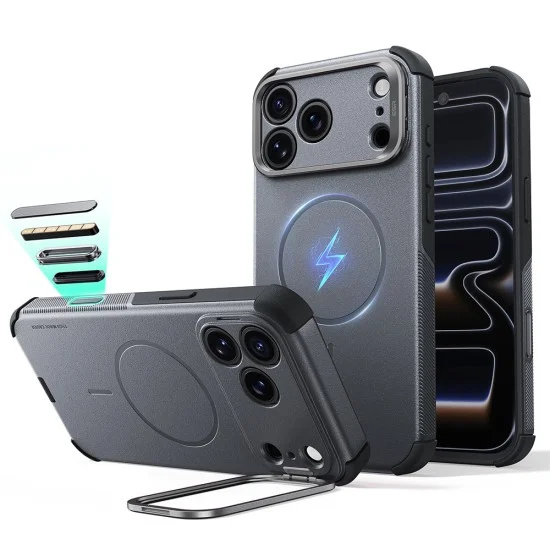 Калъф ESR Cyber Armor Kickstand - iPhone 18 Pro / iPhone 17 Pro - Сив