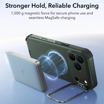 Калъф ESR Cyber Armor Kickstand - iPhone 18 Pro / iPhone 17 Pro - Тъмно зелен