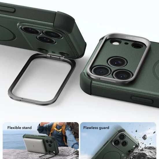 Калъф ESR Cyber Armor Kickstand - iPhone 18 Pro / iPhone 17 Pro - Тъмно зелен