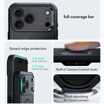 Калъф ESR Cyber Halolock - iPhone 18 Pro Max / iPhone 17 Pro Max - Черен