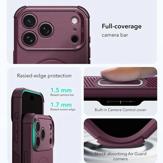 Калъф ESR Cyber Halolock - iPhone 18 Pro Max / iPhone 17 Pro Max - Матово бордо