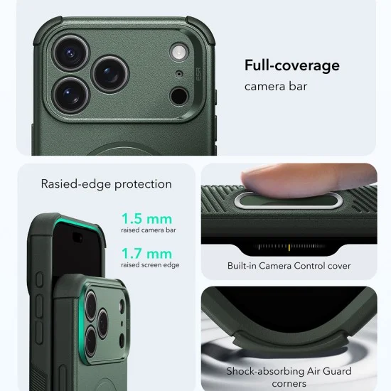 Калъф ESR Cyber Halolock - iPhone 18 Pro Max / iPhone 17 Pro Max - Тъмно зелен