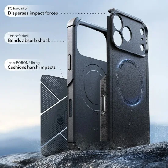 Калъф ESR Cyber Halolock - iPhone 18 Pro / iPhone 17 Pro - Черен
