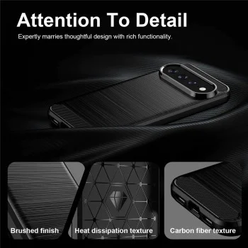 Калъф за Google Pixel 11 / Pixel 11 Pro - Carbon Silicone - Techsuit - Черен
