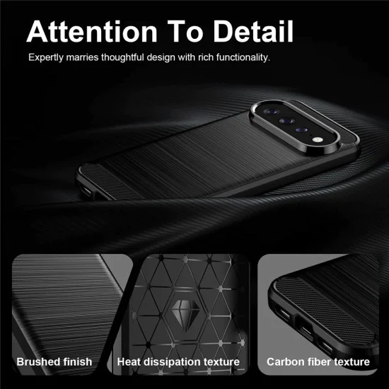Калъф за Google Pixel 11 / Pixel 11 Pro - Carbon Silicone - Techsuit - Черен