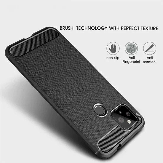 Калъф за Google Pixel 5 - Carbon Silicone - Черен