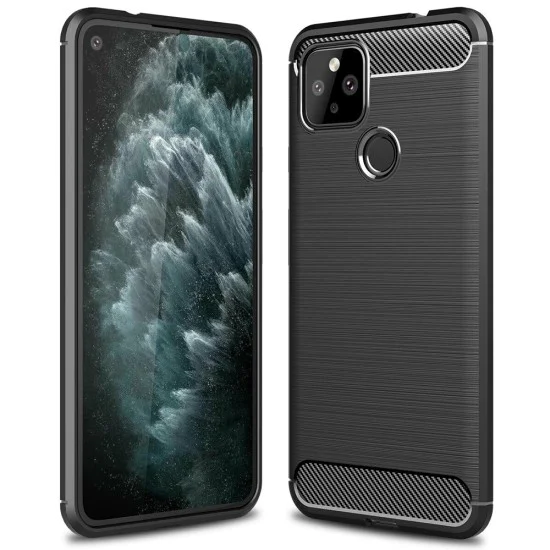 Калъф за Google Pixel 5 - Carbon Silicone - Черен