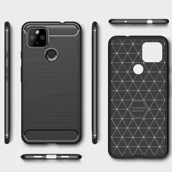 Калъф за Google Pixel 5 - Carbon Silicone - Черен