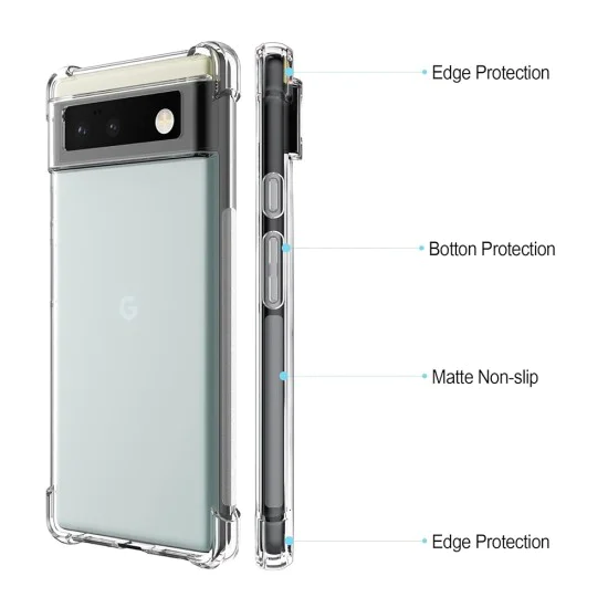 Калъф за Google Pixel 6 Pro - Удароустойчив Прозрачен Силиконов - Прозрачен
