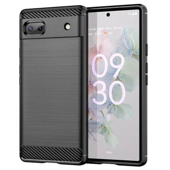Калъф за Google Pixel 6a - Carbon Silicone - Черен