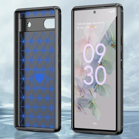 Калъф за Google Pixel 6a - Carbon Silicone - Черен