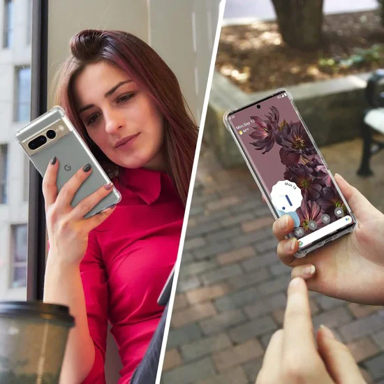Калъф за Google Pixel 7 Pro - Удароустойчив Прозрачен Силиконов - Прозрачен