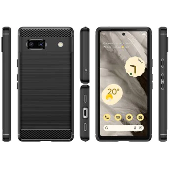 Калъф за Google Pixel 7a - Carbon Silicone - Черен