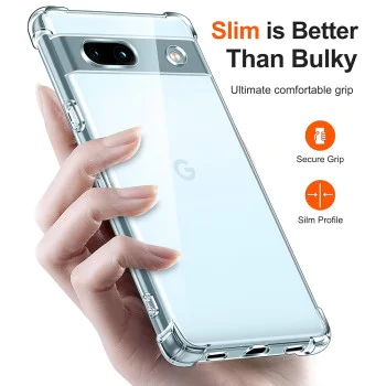 Калъф за Google Pixel 7a - Удароустойчив Прозрачен Силиконов - Прозрачен