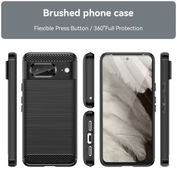 Калъф за Google Pixel 8 - Carbon Silicone - Черен