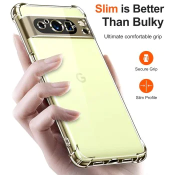 Калъф за Google Pixel 8 Pro - Удароустойчив Прозрачен Силиконов - Прозрачен