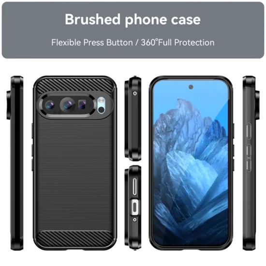 Калъф за Google Pixel 9 Pro / 9 - Carbon Silicone - Черен