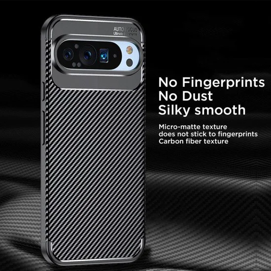 Калъф за Google Pixel 9 Pro - CarbonFiber - Черен