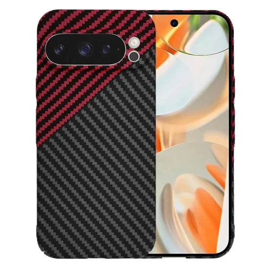 Калъф за Google Pixel 9 Pro - Carbonite FiberShell - Red Vortex