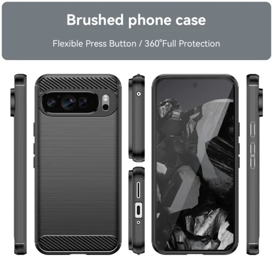 Калъф за Google Pixel 9 Pro XL - Carbon Silicone - Черен