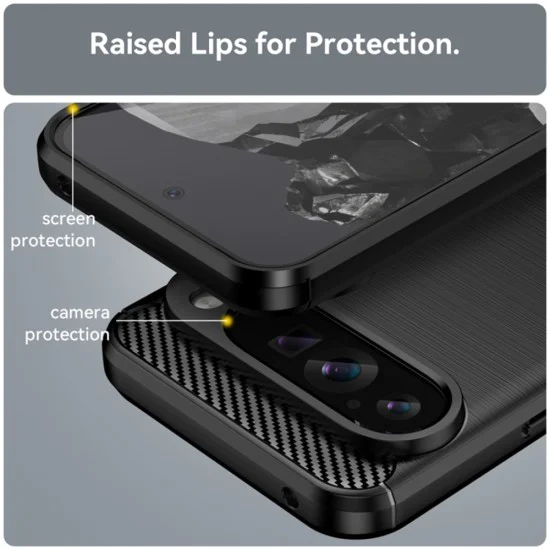 Калъф за Google Pixel 9 Pro XL - Carbon Silicone - Черен