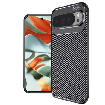 Калъф за Google Pixel 9 Pro XL - CarbonFiber - Черен