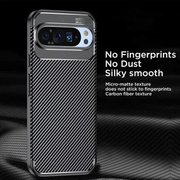 Калъф за Google Pixel 9 Pro XL - CarbonFiber - Черен