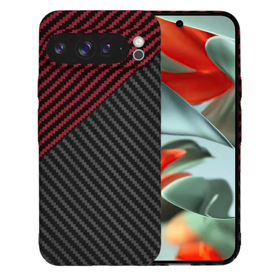 Калъф за Google Pixel 9 Pro XL - Carbonite FiberShell - Red Vortex