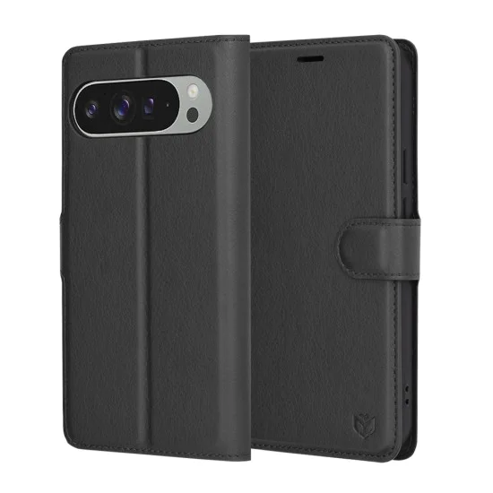 Калъф за Google Pixel 9 Pro XL - Кожено Протектор - Черен