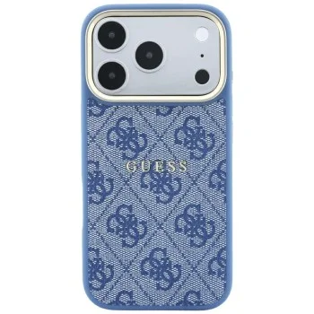 Калъф Guess 4G Embossed Classic MagSafe (GUHMP18LP4MSEGCB) - iPhone 18 Pro / iPhone 17 Pro - Син