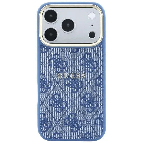 Калъф Guess 4G Embossed Classic MagSafe (GUHMP18LP4MSEGCB) - iPhone 18 Pro / iPhone 17 Pro - Син
