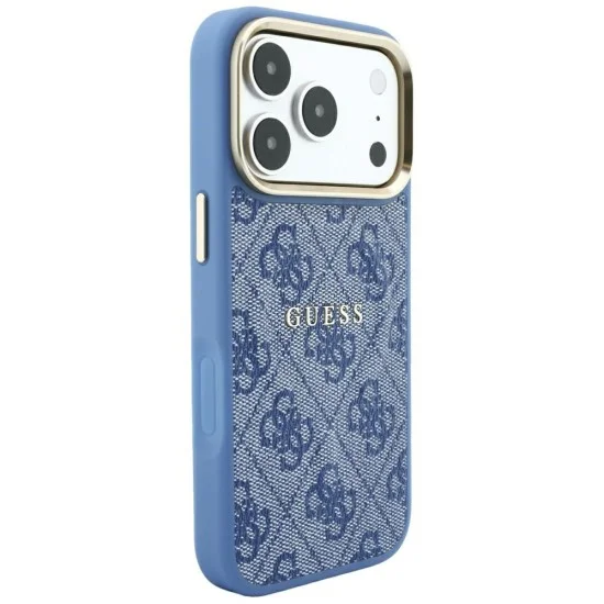 Калъф Guess 4G Embossed Classic MagSafe (GUHMP18LP4MSEGCB) - iPhone 18 Pro / iPhone 17 Pro - Син
