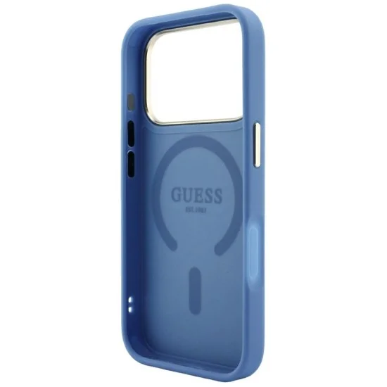 Калъф Guess 4G Embossed Classic MagSafe (GUHMP18LP4MSEGCB) - iPhone 18 Pro / iPhone 17 Pro - Син