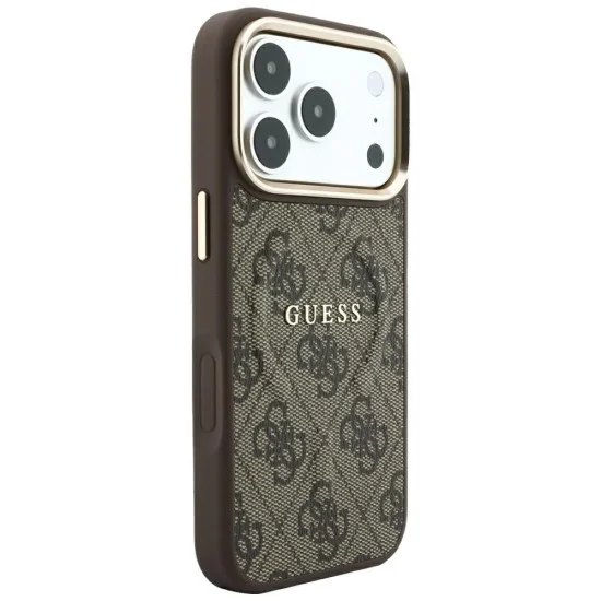 Калъф Guess 4G Embossed Classic MagSafe (GUHMP18LP4MSEGCW) - iPhone 18 Pro / iPhone 17 Pro - Кафяв