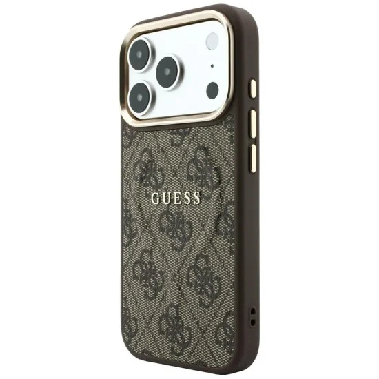 Калъф Guess 4G Embossed Classic MagSafe (GUHMP18LP4MSEGCW) - iPhone 18 Pro / iPhone 17 Pro - Кафяв